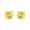 Haus Of Brilliance 14k Gold Lab Grown Yellow Diamond Solitaire Stud Earrings In Yellow