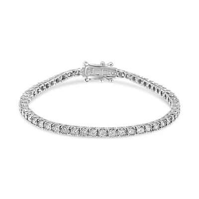 Haus Of Brilliance 14k White Gold 2.0 Cttw Miracle Set Round-cut Lab Grown Diamond Illusion 7" Tennis Bracelet