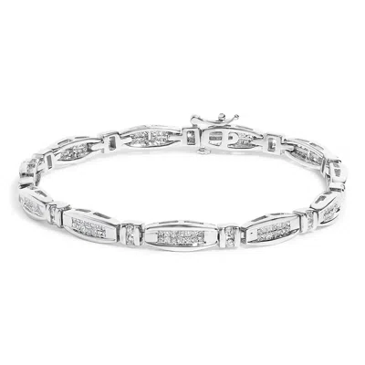 Haus Of Brilliance 14k White Gold 2.0 Cttw Princess And Round Diamond Bar And Link Bracelet