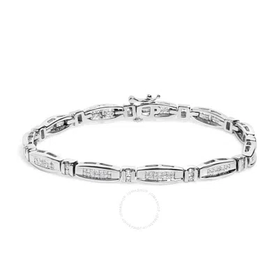 Haus Of Brilliance 14k White Gold 2.0 Cttw Princess And Round Diamond Bar And Link Bracelet