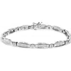 Haus Of Brilliance 14k White Gold 2.0 Cttw Princess And Round Diamond Bar And Link Bracelet In Metallic
