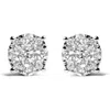 Haus Of Brilliance 14k White Gold 2.00 Ct Lab Grown Diamond Cluster Stud Earrings In Metallic