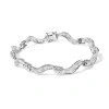 Haus Of Brilliance 14k White Gold 2.00 Cttw Baguette-cut Spiral Link 7" Bracelet In White