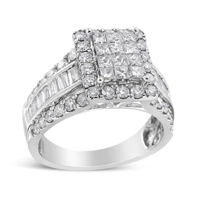 Haus Of Brilliance 14k White Gold 2.00 Cttw Composite Head With Halo And Side Stones Diamond Ring
