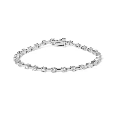 Haus Of Brilliance 14k White Gold 2.00 Cttw Diamond Bar And Link Tennis Bracelet