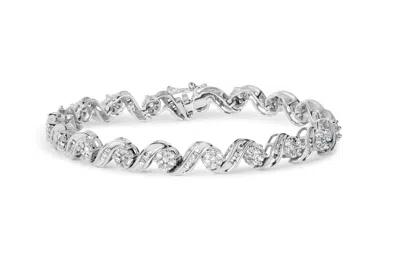 Haus Of Brilliance 14k White Gold 2.00 Cttw Diamond Cluster And Spiral Link Bracelet In Silver