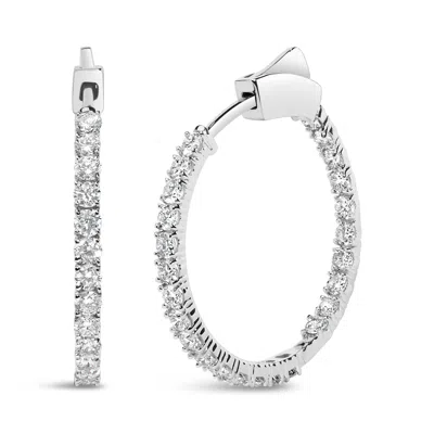 Haus Of Brilliance 14k White Gold 2.00 Cttw Inside Out Lab-grown Diamond Hoop Earrings