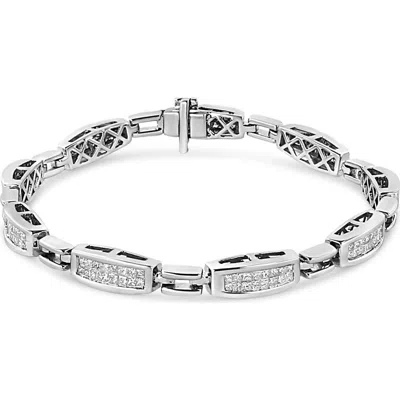 Haus Of Brilliance 14k White Gold 2.00 Cttw Invisble-set Princess Diamond Link Bracelet