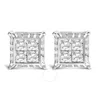 Haus Of Brilliance 14k White Gold 2.00 Cttw Invisible Set Princess-cut Lab Grown Diamond Wavy Quad S In White