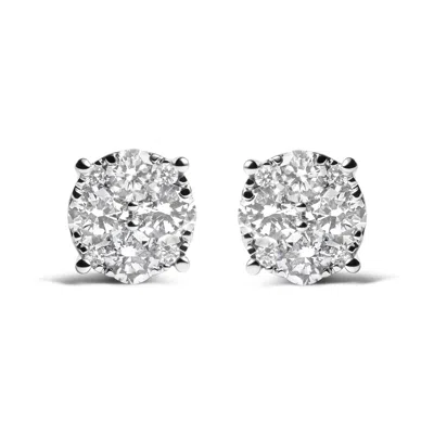 Haus Of Brilliance 14k White Gold 2.00 Cttw Lab Grown Diamond Cluster Stud Earrings