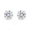 Haus Of Brilliance 14k White Gold 2.00 Cttw Lab Grown Round Brilliant-cut Diamond Classic 4-prong Stud Earrings With Sc In White