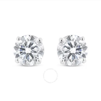 Haus Of Brilliance 14k White Gold 2.00 Cttw Lab Grown Round Brilliant-cut Diamond Classic 4-prong Stud Earrings With Sc