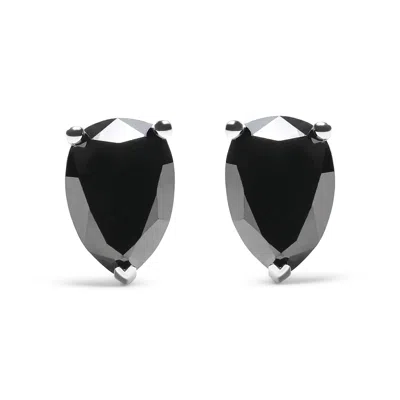 Haus Of Brilliance 14k White Gold 2.00 Cttw Pear Cut Black Diamond Stud Earrings