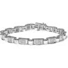 Haus Of Brilliance 14k White Gold 2.00 Cttw Princess Diamond Invisible Set Link Bracelet In Gray