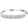 Haus Of Brilliance 14k White Gold 3 1/3 Cttw Invisible Set Princess-cut Diamond Wave Bangle Bracelet In Metallic