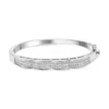 Haus Of Brilliance 14k White Gold 3 1/3 Cttw Invisible Set Princess-cut Diamond Wave Bangle Bracelet In White