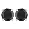 Haus Of Brilliance 14k White Gold 3 Cttw Black Diamond Screw-back 4-prong Classic Stud Earrings (col In White