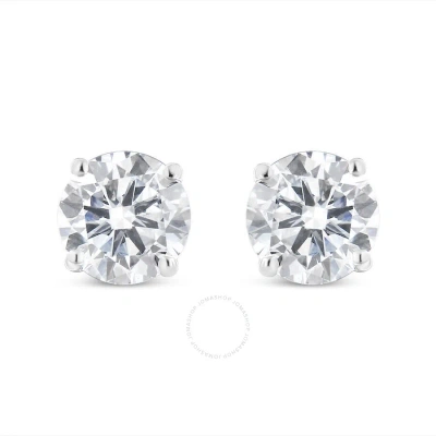 Haus Of Brilliance 14k White Gold 3.0 Cttw 4-prong Set Brilliant Round-cut Solitaire Lab Grown Diamond Screwback Stud E