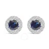 Haus Of Brilliance 14k White Gold 3.0 Ct Lab-grown Blue Diamond Halo Stud Earrings (blue & F-g Color