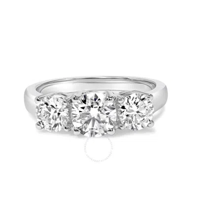 Haus Of Brilliance 14k White Gold 3.0 Cttw Lab Grown Diamond 3 Stone Band Ring