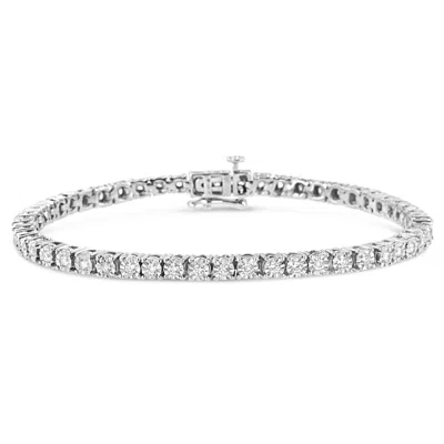 Haus Of Brilliance 14k White Gold 3.0 Cttw Lab Grown Diamond Illusion-set Miracle Plate Tennis Bracelet