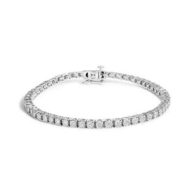 Haus Of Brilliance 14k White Gold 3.0 Cttw Lab Grown Diamond Miracle Plate Tennis Bracelet