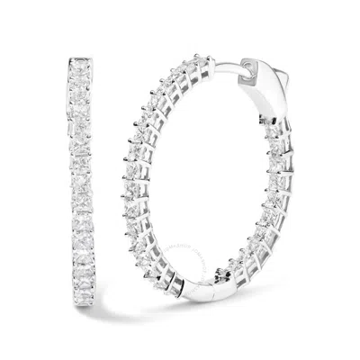 Haus Of Brilliance 14k White Gold 3.0 Cttw Princess Cut Diamond Inside Out Hoop Earrings (g-h