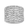 Haus Of Brilliance 14k White Gold 3.0 Cttw Princess Cut Natural Diamond 9 Row Cocktail Band Ring In White