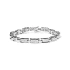 Haus Of Brilliance 14k White Gold 5.0 Cttw Princess Cut Diamond Invisible Set Alternating Size D Shaped Links Tennis Br In Gray