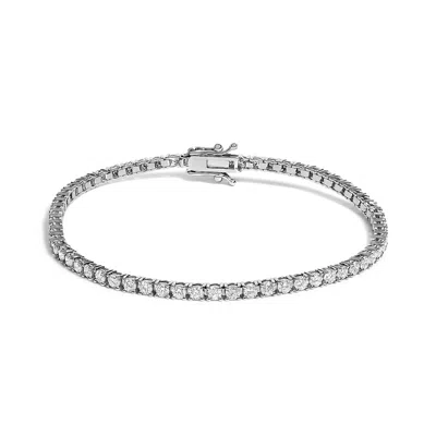 Haus Of Brilliance 14k White Gold 3.00 Ctw Diamond Classic Standard 4 Prong Set Tennis Bracelet In Silver