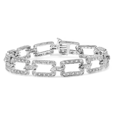 Haus Of Brilliance 14k White Gold 3/4 Cttw Diamond Open Paperclip Link 7" Tennis Bracelet