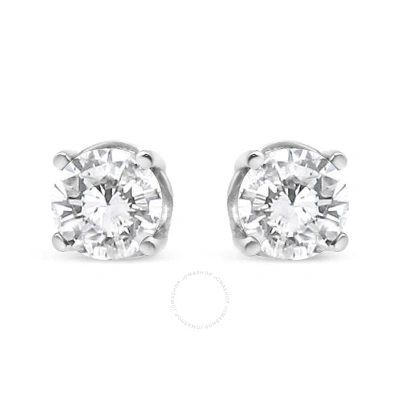 Haus Of Brilliance 14k White Gold 3/4 Cttw Lab Grown Diamond 4-prong Classic Stud Earrings (f-g Colo