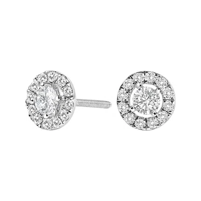 Haus Of Brilliance 14k White Gold 3/4 Cttw Lab-grown Diamond Floating Halo Stud Earring
