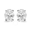 Haus Of Brilliance 14k White Gold 3/4 Cttw Oval Shape Lab Grown Diamond Solitaire Stud Earrings (f-g In White