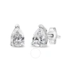 HAUS OF BRILLIANCE HAUS OF BRILLIANCE 14K WHITE GOLD 3/4 CTTW PEAR SHAPE SOLITAIRE LAB GROWN DIAMOND STUD EARRINGS (F-G