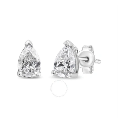 Haus Of Brilliance 14k White Gold 3/4 Cttw Pear Shape Solitaire Lab Grown Diamond Stud Earrings (f-g