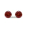 Haus Of Brilliance 14k White Gold 3/4 Cttw Red Lab-grown Diamond Classic 3-prong Martini Set Solitaire Stud Earrings In Burgundy