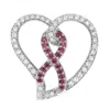 Haus Of Brilliance 14k White Gold 3/4 Cttw White Diamond Awareness Ribbon & Open Heart 18" Pendant Necklace In White