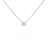 Haus Of Brilliance 14k White Gold 3/8 Cttw Lab Grown Oval Solitaire Diamond East West 18" Pendant Ne In White