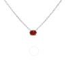 HAUS OF BRILLIANCE HAUS OF BRILLIANCE 14K WHITE GOLD 3/8 CTTW LAB GROWN PINK OVAL SOLITAIRE DIAMOND EAST WEST 18" PENDA