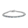 Haus Of Brilliance 14k White Gold 4 5/8cttw White And Treated Blue Diamond Bracelet In Metallic