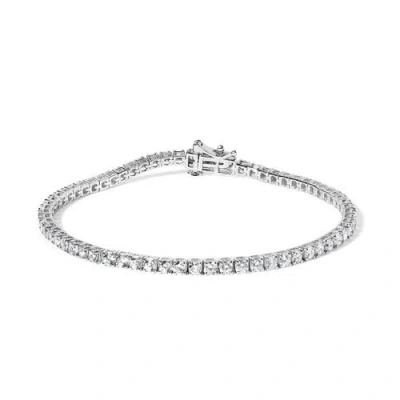Haus Of Brilliance 14k White Gold 4.0 Cttw Classic Lab-grown Diamond Tennis Bracelet In Metallic