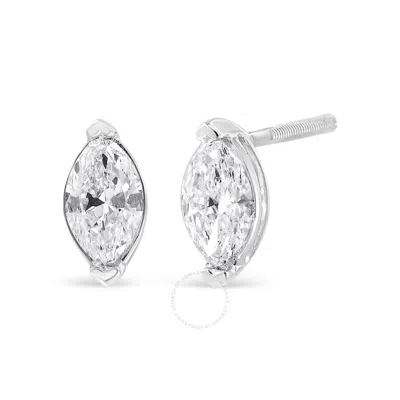 Haus Of Brilliance 14k White Gold 4/5 Cttw Marquise Lab Grown Diamond Solitaire Stud Earrings