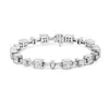 Haus Of Brilliance 14k White Gold 5 3/4 Cttw Princess And Baguette Diamond Alternating Tapered Link And Box Line Bracel In White