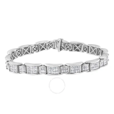 Haus Of Brilliance 14k White Gold 5 Cttw Channel-set Diamond Link Bracelet (g-h Color