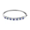 Haus Of Brilliance 14k White Gold 5 Mm Oval Blue Tanzanite And 1/4 Cttw Diamond Bangle In White