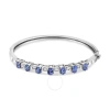 Haus Of Brilliance 14k White Gold 5 Mm Oval Blue Tanzanite And 1/4 Cttw Diamond Bangle (h-i Color In White