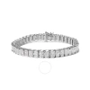 Haus Of Brilliance 14k White Gold 5.00 Cttw Square Princess Cut White Diamond Rectangular Invisible Set Link Tennis Bra In White