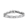 Haus Of Brilliance 14k White Gold 5.0 Cttw Princess Cut Diamond Invisible Set Alternating Size D Shaped Links Tennis Br In Metallic