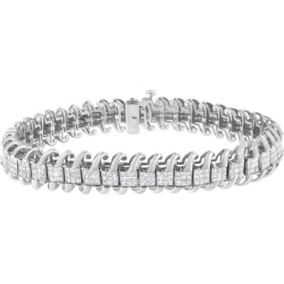 HAUS OF BRILLIANCE HAUS OF BRILLIANCE 14K WHITE GOLD 5.0 CTTW DIAMOND  WAVY S-LINK TENNIS BRACELET